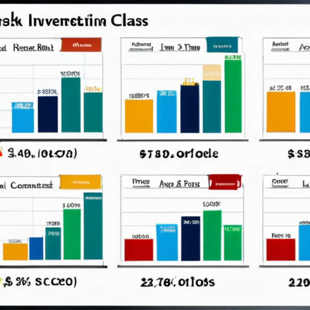 Diversified Portfolio Visualization**
"A visually appealing infographic depicting a diversified investment portfolio, showcasing various asset classes (stocks, bonds, real estate, commodities) in clearly labeled pie charts and bar graphs. The overall aesthetic should convey stability, growth, and balanced risk. Realistic depictions, muted colors. Safe for work, appropriate content, fully clothed, professional, family-friendly, perfect anatomy, natural proportions."
**